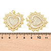 Brass Micro Pave Clear Cubic Zirconia Pendants KK-C166-04G-3