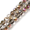 Half Golden Plated Electroplate Beads Strands EGLA-H104-08A-HP02-1