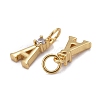 Brass Micro Pave Clear Cubic Zirconia Pendants ZIRC-Z011-35A-2