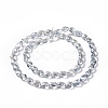 Transparent Electroplate Glass Beads Strands GLAA-C025-02G-3