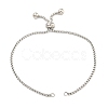 Non-Tarnish Adjustable 304 Stainless Steel Box Chain Slider Bracelet Making MAK-L038-001P-05-2