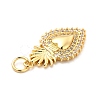 Rack Plating Brass Micro Pave Cubic Zirconia Pendants KK-K270-22G-3