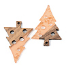 Transparent Resin & Walnut Wood Pendants RESI-S389-030A-B04-2