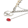 Heartbeat Tibetan Style Alloy Pendant Necklaces X1-NJEW-TA00006-2