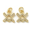 Rack Plating Brass Micro Pave Cubic Zirconia Pendants KK-K386-02F-G-1