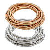 40Pcs 2 Colors Carbon Steel Round Snake Chains Stretch Bracelets Set for Women BJEW-BC0001-09-1