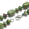 Natural Ruby in Zoisite Beaded Necklaces NJEW-S390-21-2