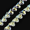 Electroplate Transparent Glass Beads Strands EGLA-N002-44-01-6