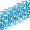 AB Color Plated Transparent Glass Round Beads Strands EGLA-T029-8mm-12T-08-1