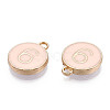 Light Gold Plated Alloy Enamel Charms ENAM-T010-04G-3