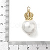 Brass Micro Pave Clear Cubic Zirconia and Creamy White Imitation Pearl Pendants KK-A300-13B-G-3