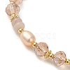 Natural Pearl & Pink Aventurine Beaded Bracelets BJEW-C051-40G-2