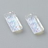 Embossed Glass Rhinestone Pendants GLAA-J101-07A-001SI-2