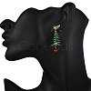 Christmas Aluminum Glass Dangle Stud Earrings EJEW-JE06581-2