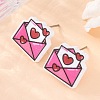 Wood Stud Earrings EJEW-M063-01X-3