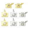 8Pcs 4 Styles Brass Pave Cubic Zirconia Camera Charms KK-CJ0004-36-1