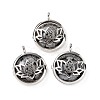 Natural Snowflake Obsidian Locket Pendants G-G982-01P-09-1