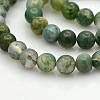 Natural Moss Agate Round Bead Strands G-N0120-30-6mm-1