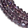 Transparent Electroplate Glass Beads Strands EGLA-A039-T4mm-B04-3