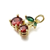 Brass Micro Pave Clear Cubic Zirconia Pendants ZIRC-I070-080G-2