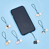 Cat & Paw Print Alloy Enamel Mobile Straps HJEW-AB00588-4