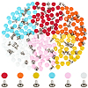 180Pcs Flat Round Baking Paint  Zinc Alloy Snap Rivet Butt Screw FIND-GF0009-30A-1
