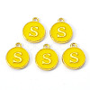 Golden Plated Alloy Enamel Charms X-ENAM-S118-09S-1