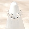 925 Sterling Silver Adjustable Cuff Rings for Women RJEW-G351-02S-1