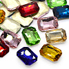 Faceted Rectangle K9 Glass Pointed Back Rhinestone Cabochons RGLA-A017-13x18mm-SM-2