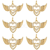 8pcs Brass Micro Pave Cubic Zirconia Pendants KK-BBC0020-22-7