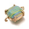 Brass Glass Imitation Gemstone Connector Charms KK-Z076-01G-01-2