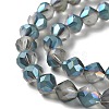 Electroplate Transparent Glass Beads Strands EGLA-I019-HP01-4