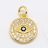 Brass Micro Pave Cubic Zirconia Charms ZIRC-P074-07G-NR-1