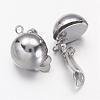 Platinum Brass Clip-on Earring Findings For Non-Pierced Ears Jewelry X-KK-E031-N-2