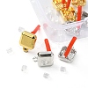 8Pcs 2 Color Rack Plating Alloy Square Stud Earring Findings FIND-YW0003-80-2