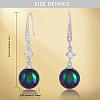 Pearl Earrings with Cubic Zirconia White Freshwater Shell Pearl Dangle Hook Earrings Stud Round Ball Drop Hoop Earrings Brass Jewelry Gift for Women JE1097C-2