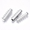 6-Strands Brass Magnetic Slide Lock Clasps KK-Q740-19P-2