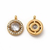 PVD Vacuum Plating 304 Stainless Steel Cubic Zirconia Pendants STAS-A076-05G-04-2