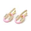 Oval Real 18K Gold Plated Brass Dangle Hoop Earrings EJEW-L268-041G-01-1