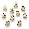 Real 18K Gold Plated Brass Inlaid Cubic Zirconia Multi-Strand Links KK-A154-01G-G-4