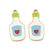 304 Stainless Steel Enamel Pendants X1-STAS-G360-04G-06-1