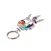 Natural & Synthetic Gemstone Chips Tree of Life with Alloy Wings Pendant Keychain KEYC-JKC00466-3