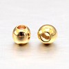 Real 18K Gold Plated Brass Round Spacer Beads X-KK-L147-197-3mm-NR-2