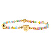 Summer Stainless Steel Heart Alphabet Colorful Glass Seed Beaded Stretch Bracelets for Women JV8929-37-1