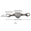 Alloy Crystal Rhinestone Magnetic Clasps ALRI-YW0001-10B-4