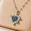 Brass Colorful Cubic Zirconia Heart-shaped Pendant Necklaces PR0180-2-1