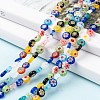 Flat Round Handmade Millefiori Glass Beads LK-R004-55-5