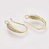 Brass Micro Pave Cubic Zirconia Earring Hooks ZIRC-Q022-035G-NF-1