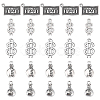 80Pcs 5 Style Tibetan Style Zinc Alloy Pendants TIBEP-SC0002-46-1
