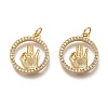 Brass Micro Pave Clear Cubic Zirconia Pendants X1-ZIRC-H107-08G-1